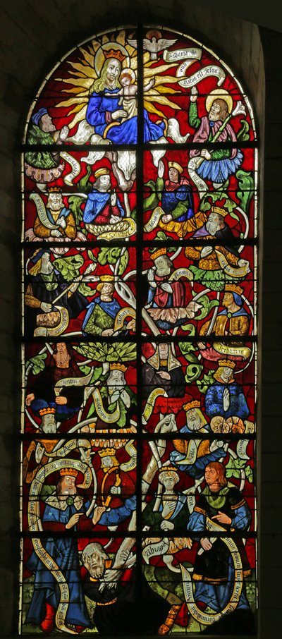 Window depicting Tree of Jesse by French School